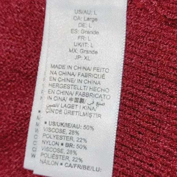 The Drop Lucyswhims Sweater Large Red Side Button Turtleneck Cropped Balloon - Picture 7 of 12